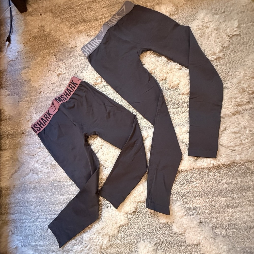 Gym Shark Leggings Sz S Black Crop And Ankle Length Flaw See Pics